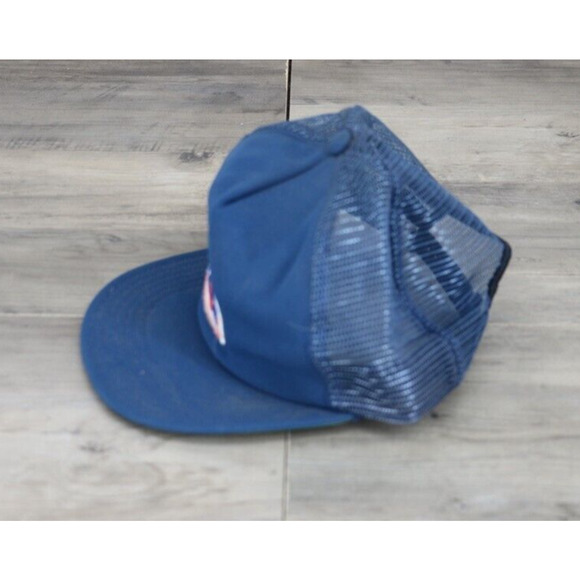 VINTAGE Unitog KM Kerr McGee Mesh Farmer Trucker Hat Cap Blue - Picture 4 of 10